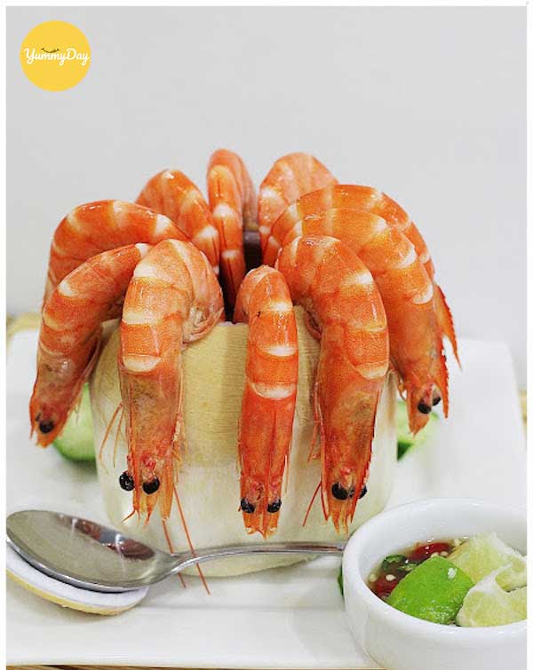Ảnh món Tôm hấp nước dừa